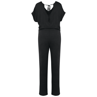 Macacão em malha de manga curta em linho de senhora